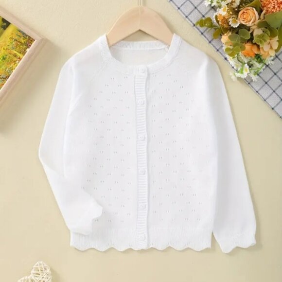 Boutique Girls White Cardigan Sweater - Picture 1 of 7